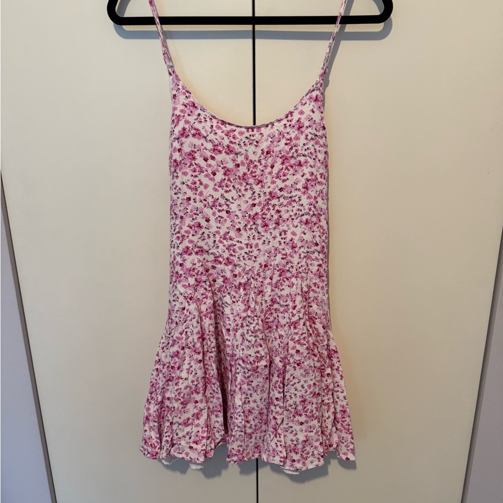 Floral Pink and Purple Sleeveless Dress